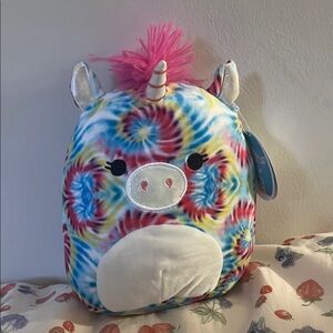 Rainbow Tie Dye Squishmallow Unicorn